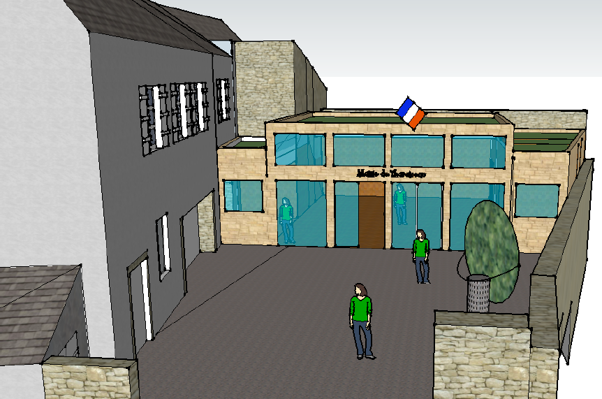 Projet de mairie de Tharoiseau Vue d'artiste de face